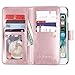 Karidge iPhone 13 Plus Case, iPhone 8 Plus Case, iPhone 7 Plus Wallet Case Karidge Glitter PU Leather 9 Credit Card Slot Cash Holder Hand Strap Kickstand Cover