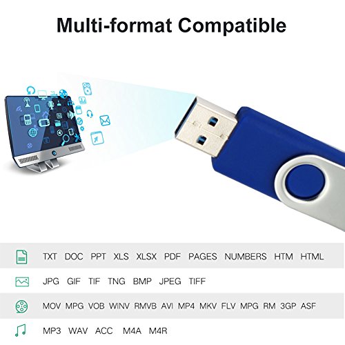 leizhan USB Flash Drive 32GB USB 3.0 Micro Pendrive for Samsung Galaxy S7 S6 S5 S4 S3, Xiaomi,LG,Sony, One-Plus,HTC, Meizu,Blue