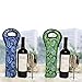 LAGUTE Wine Carrier Tote Bag Paisly Pattern Portable Insulated Neoprene Wine Bottle Holder for Travel with Secure Carry Handle - Set of 3