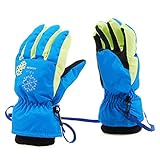 YAPJEB Kids Ski Gloves, Snow Gloves Waterproof Windproof Winter Cycling Gloves for Snowboarding Biking Riding