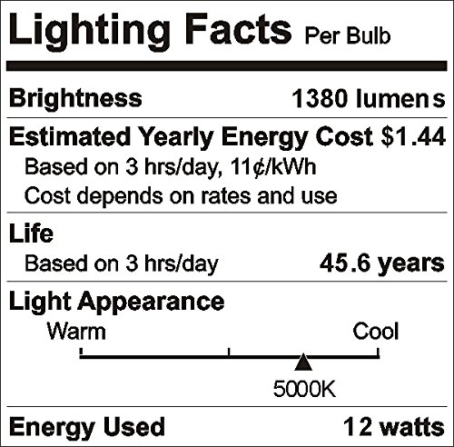 12W LED Corn Light Bulb - Natural White 5000K, Replaces 100W Incandescent, 1,560 Lumens, Medium (standard household) Base E26 UL/cUL Certified