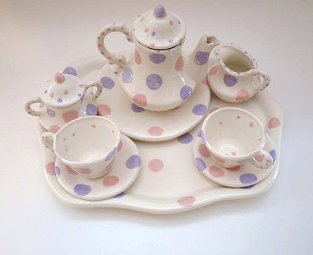 Polka Dot Tea Set, Child Sized Polka Dot Tea Set, Children