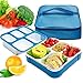 Bento Box, Fun life lunch box, Eco-Friendly, BPA Free, 5 Separated Compartments,Leakproof Container & Airtight Lid, For Healthy, Dry & Liquid Food, Portion Control, Meal Prep, Adults & Kids (blue)