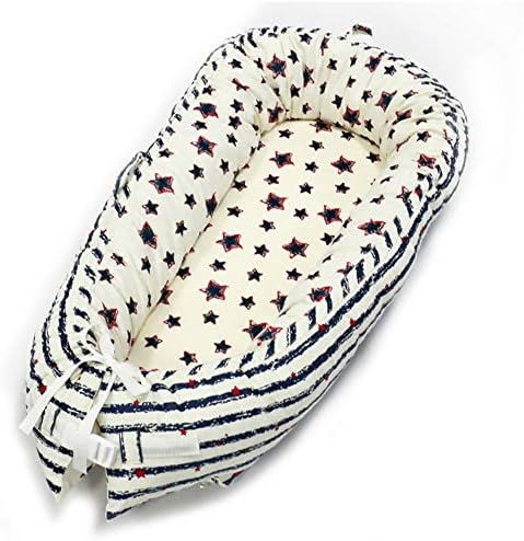 BABIGODS Multifunctional Baby Nest Cuddly Nest Baby Cot Bumper, Soft And Cuddly Baby Sleeping For 0-8 Months Infant - 80 * 50Cm,R