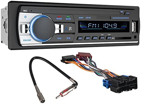 Car Stereo with Bluetooth, PLZ Universal In-Dash Single Din Car Radio Receiver, MP3 Player USB/SD Card/AUX/FM Radio with Remote Control/Wiring Harness For GM 1988-2005/GM Antenna Adapter