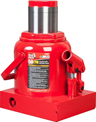 BIG RED T95007 Torin Hydraulic Stubby Low Profile Welded Bottle Jack, 50 Ton (100,000 lb) Capacity, Red - Image 2