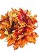 Sunrisee 2 Pcs Artificial Maple Shrubs Fake Flowers Plants Fall Maple Leaf Bunches for Halloween Home Garden Office Decor, 11.8''