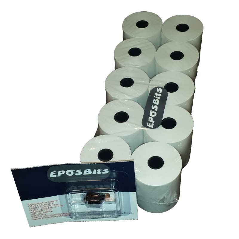 EPOSBITS® Brand **Essentials Pack** for Olivetti ECR7100 ECR 7100 Cash Register (10 Rolls + 1 Ink)