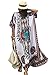 SMUDGE Life Women's White Ethnic Print Kaftan Maxi Dress Summer Beach Dress