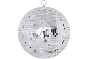 ALYTIMES Disco Ball - 12 Inch Mirrored Discos Balls, Large Disco Bal, Rotating Ball for Party Designs, Weddings, Home Decor, Silver Hanging Discos Balls.
