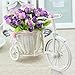 JAROWN Bike Vase Bicycle Plant Stand Artificial Flower Decor Light Purple 1pcs