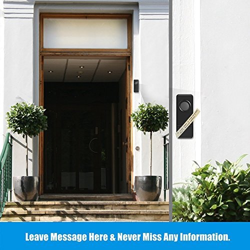 Wirelesss Doorbell Grey, Plug in Waterproof Doorbell Kit, Best Cordless Door Chime With 1000 feet / 300m Range, 52 Chimes, IP65 Waterproof Button, 4-Level Volume & Blue LED Light, Fashion Electric Doorbell Appropriate for Home, Office - Top