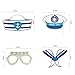 Nautical Party Photo Booth Props Mustaches Signs Sailor Hats Baby Boy Birthday Cruise Ship Party Supplies 21 Pieces SUNBEAUTY