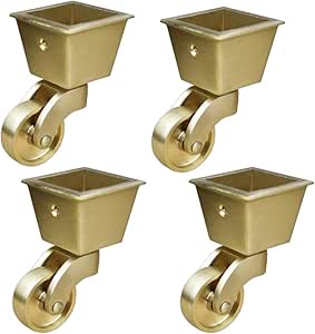 Geovne - Ruedas universales de latón para muebles, ruedas (juego de 4