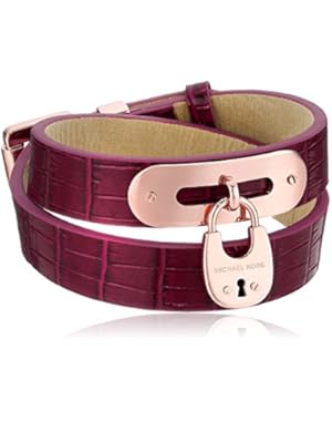 Merlot Padlock Charm Wrap Bangle Bracelet