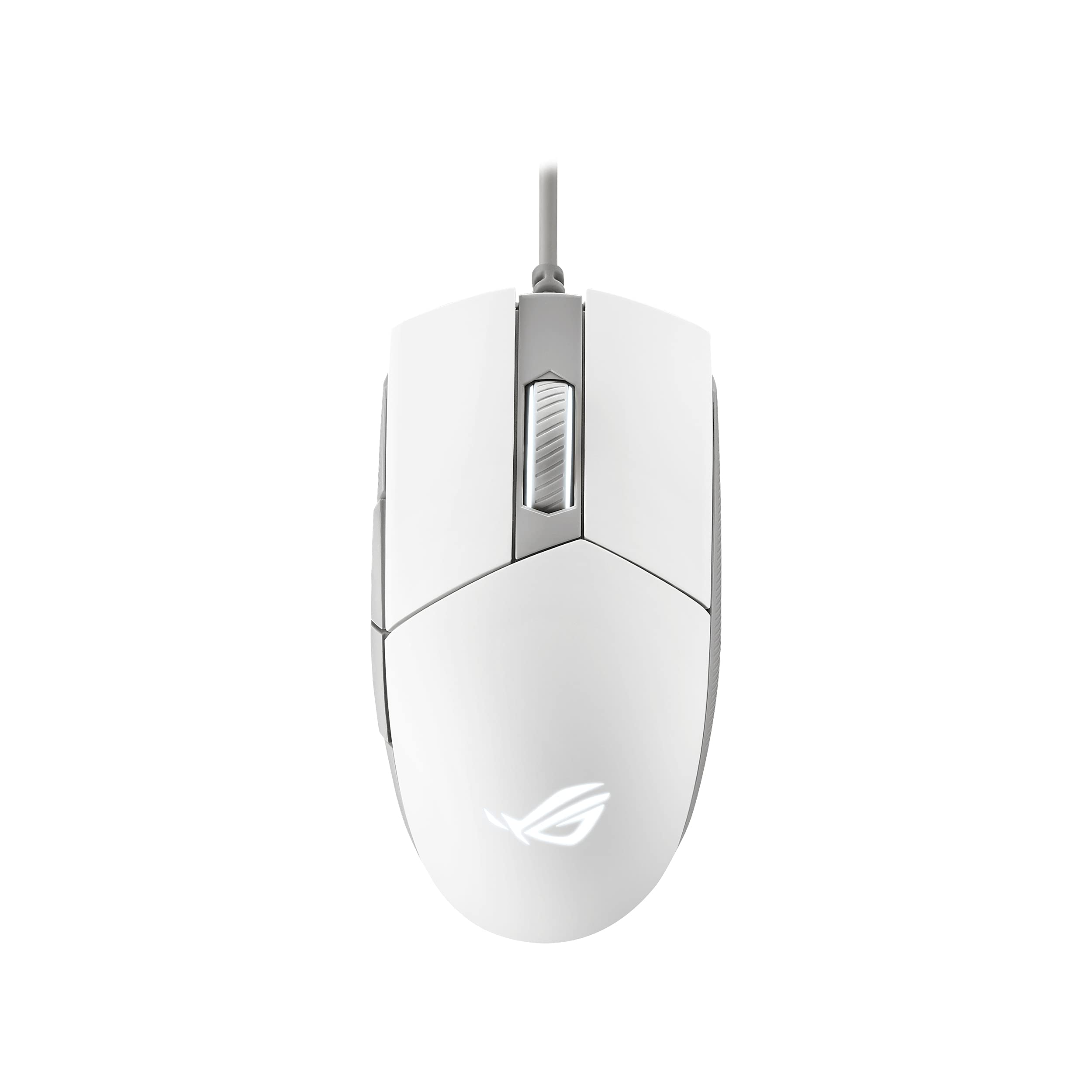 ASUS ROG Strix Impact II Moonlight White Gaming Mouse | Ambidextrous and Lightweight Design, 6200 DPI Optical Sensor, Push-Fit Hot Swappable Switches, Aura Sync RGB Lighting, Minimal Design (Renewed)