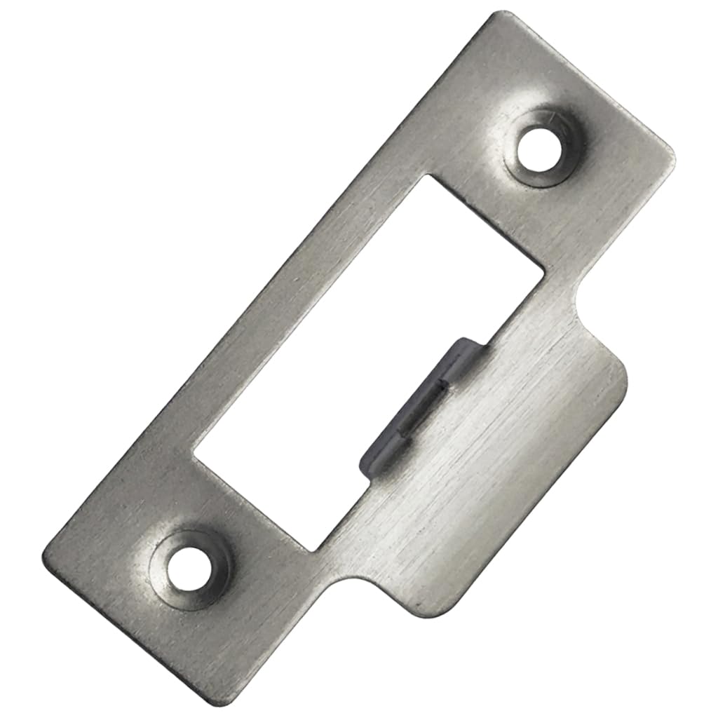 Strike Plate for Interior Door Frames - Lenght: 75mm (Satin Chrome - Square Edge)