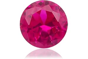 Gryrigns Round Brilliant Loose Synthetic Pink Sapphire Stone Pinkish Corundum Gemstone Faceted 3A VVS (10mm-15mm, 1Pcs)