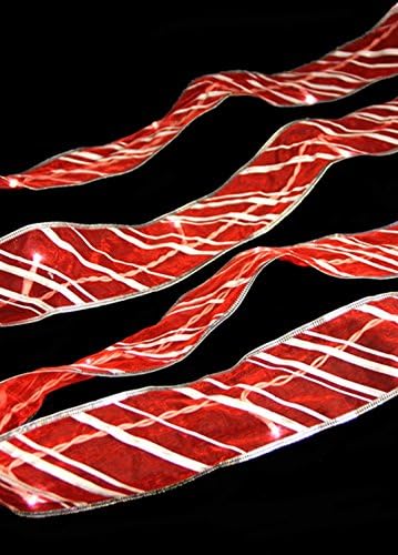 By BriteStar 9' LED Lighted Battery Operated Candy Cane Christmas Ribbon - Cool Lights