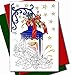 Art Eclect Adult Coloring Christmas Cards 10 Cards With 10 Unique Designs, 5 Red and 5 Green Envelopes Included (Christmas Set C1)