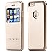 For iPhone 6 6s Case, FLOVEME [View Window] [Smart Slide Free Answer] Premium Slim Fit PU Leather Flip Pouch Polio Holder Cover for Apple iPhone 6 6s 4.7 inch - Gold