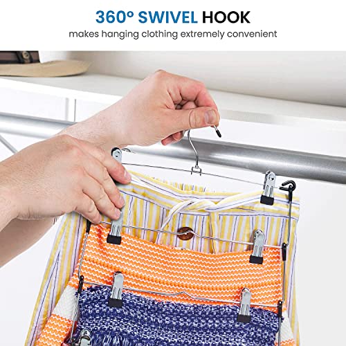 Zober 5Tier Skirt Hangers with Clips Metal, NonSlip Space Saving