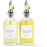 Molimoli - Premium Olive Oil Dispenser Bottles for Kitchen with Pourer - Oil and Vinegar Dispenser Set, Glass Dispenser for Kitchen, Dispenser Bottle of 350ml - Set of 2