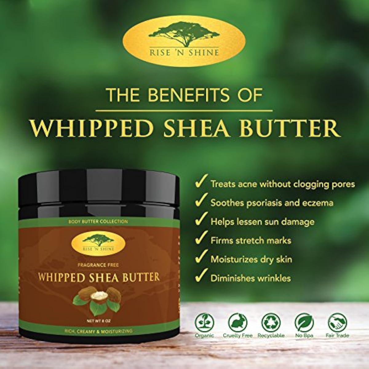 (8 oz) Whipped African Shea Butter Cream Pure 100 All Natural