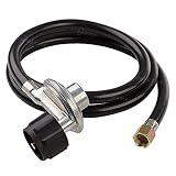 SHINESTAR Low Pressure Propane Regulator with Hose for QCC1/Type1 LP Gas Tank and BBQ Grill, Heater, Fire Pit, Generator, Smoker, 3/8" Female Flare Fitting, CSA (5ft)