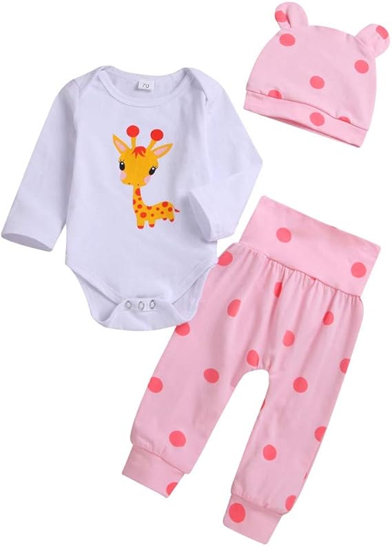 Amazon Co Jp 赤ちゃん 漫画 キリン プリント ロンパース パンツ 帽子３点セット ホワイト新生児 肌着 赤ちゃん パジャマ 0 3ヶ月 洋子ちゃん 70cm 80cm 90cm 100cm 3ヶ月 2歳 洋子ちゃん ホワイト 6 12ヶ月 80 服 ファッション小物