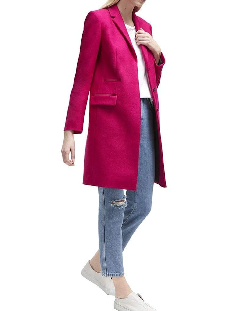 french connection platform felt smart coat
