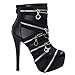 SHOW STORY Punk Black Zip Gothic Platform Stiletto Ankle Bootie Boots,LF80845