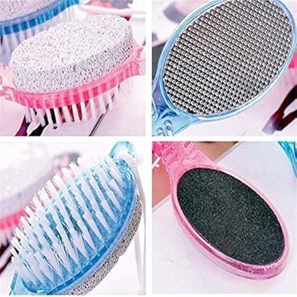 Ecolife 4 In 1 Multi Use Pedicure Paddle Brush - 4 Step Pedicure (Cleanse, Scrub, File And Buff) - (Color May Vary) (1)