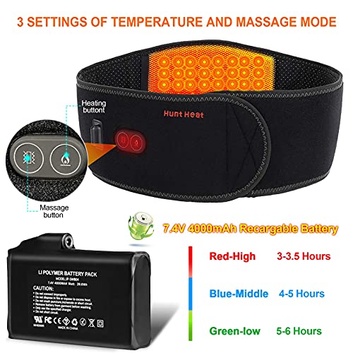 Extra Large52''Heating Pad Back Massage for Lower Back Pain, Cordless