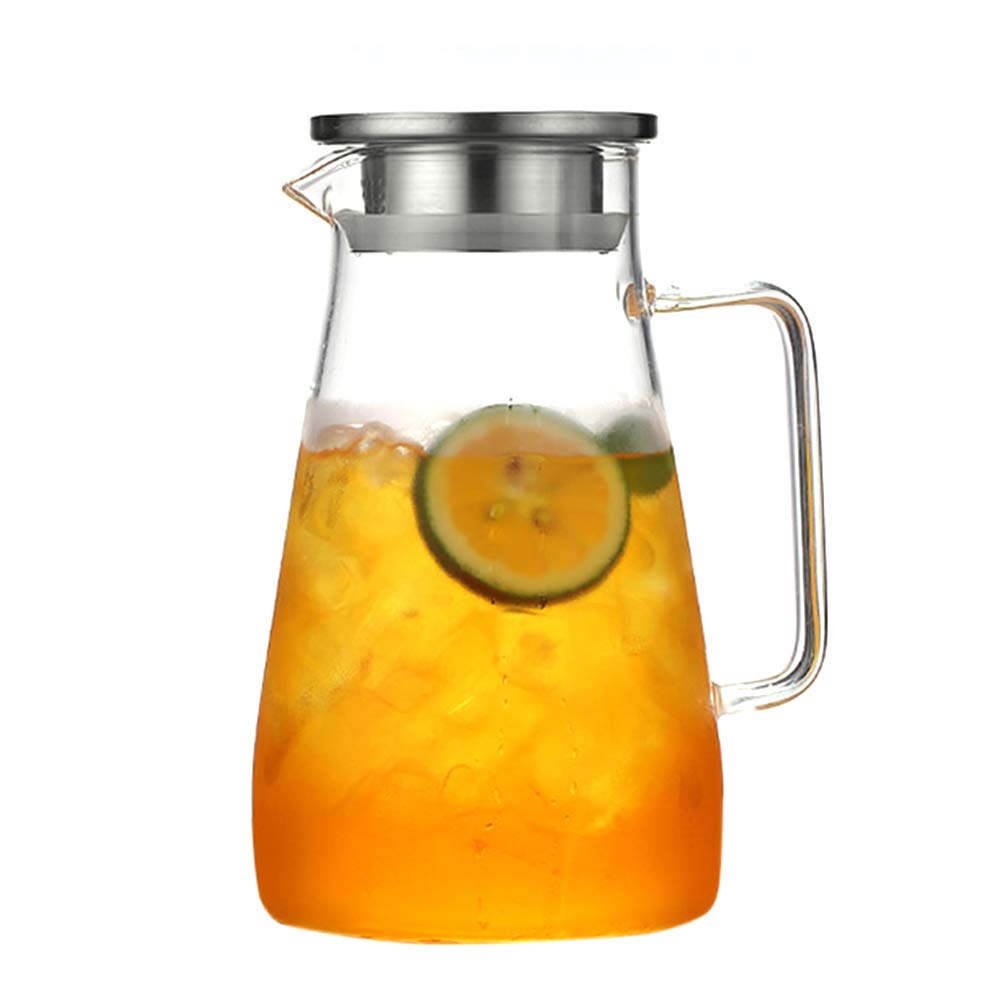 ARTOCT Glass Teapot,1800ML Tea Pot,Large Capacity Heat Resistant Bottles with Removable Stainless Steel Cover for Hot/Iced Water, Beverage