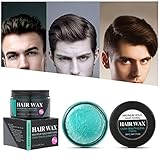 Strong Hold Hair Wax, LuckyFine Hair Styling Clay, Hair Styling Pomade for Man, Unisex Clear Hair Wax for Thickened, Non-Greasy Water Soluble Textured Hair Mud Cream for Gift 4.23.oz