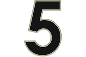 C CARVATURE Bright Light House Numbers for Indoor and Outdoor, 5” Glow in the Dark Illuminated Address Numbers for Home, All-Weather Glowing House Address Numbers for Horizontal or Vertical Mounting (5)