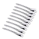 Amariver 70 Pieces 3.5 Inch (90 mm) Metal Curl Clips Duck Bill Sectioning Clips Single Prong Metal Alligator Hair Clips Hair Accessories Silver