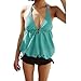 Urparcel Womens Striped Bikini Swimwear Backless One Piece Tankinis Swimsuit