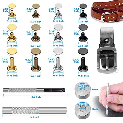 3 Leather+Rivets+Shynek+Double+Setting