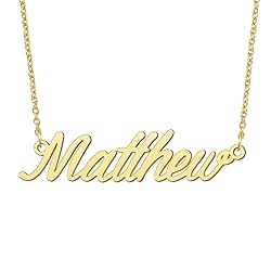 BYBWBL Matthew Name Pendant Necklace 18k Gold