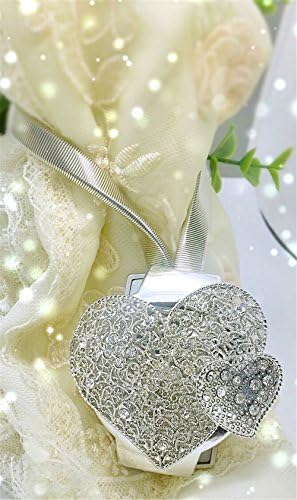 Alberta Chic One Pair Curtain Clips Curtain Attraction Appliance Buckle Magnetic Tieback Creative Diamond Curtain Bind Europe Type (Straight:silver heart)