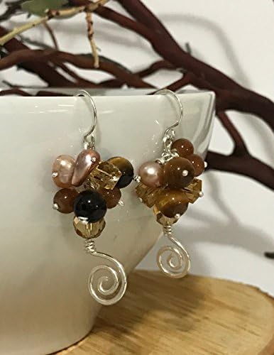 Sterling Silver Swirl Cluster Earrings