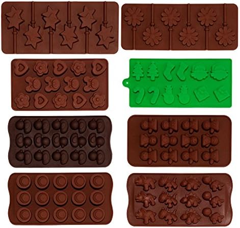 Stately Kitchen 8 piece Kids Baking Candy Chocolate Molds Food Grade Silicone