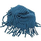 Eforcase Sweet Girls Kids Solid Color Popcorn Design Shawl Tassel Warmer Infinity Scarf Hood Wrap