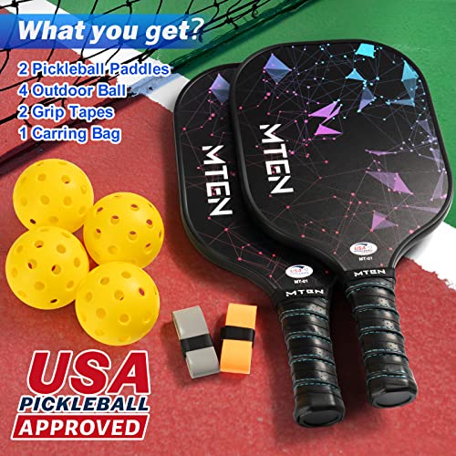 Pickleball Paddles, USAPA Approved Fiberglass Surface Pickleball Set