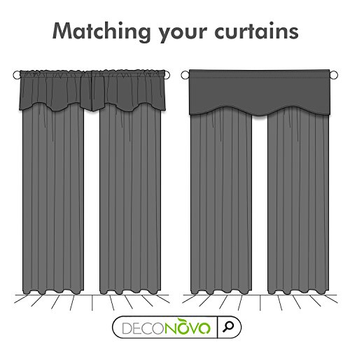 image for Deconovo Beige Valances for Kitchen Window Solid Rod Pocket Blackout S