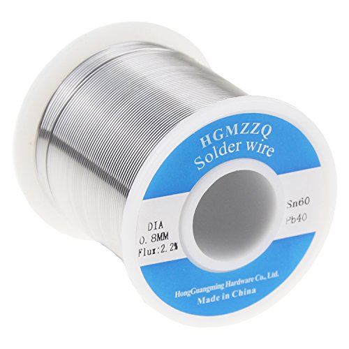 HGMZZQ 60/40 Tin Lead Solder Wire with Rosin for Electrical Soldering 0.031inch (0.8mm-1lb)