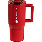 HydroJug Coffee Traveler 20 oz - Leak-Resistant, Ceramic-Lined Insulated Travel Coffee Mug for Hot or Cold Drinks with Flip Lid & Handle, Dishwasher Safe Coffee Tumbler, Alumni Red