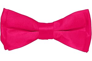 Vittorio Farina Boy's Classic Solid Silky Satin Bow Tie - Adjustable Bow Tie for Boys